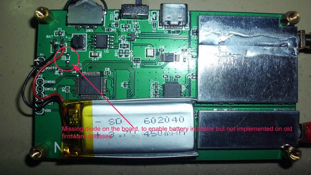 missing diode on the nanovna board